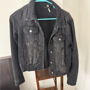 Free People Black Denim Jacket